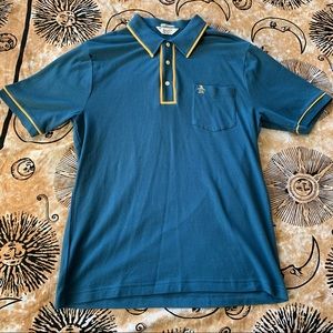 NEW Penguin Teal & Yellow Polo Shirt Size XL
